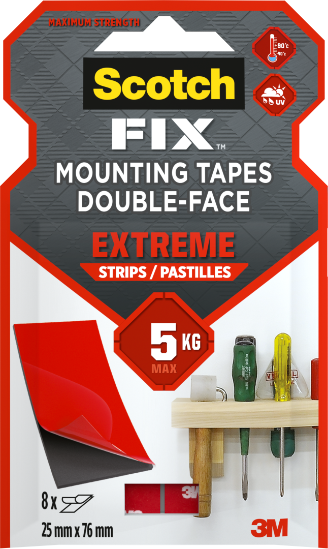 Supermocne listwy montażowe Scotch-Fix™ 25 mm x 76 mm 8 pasków